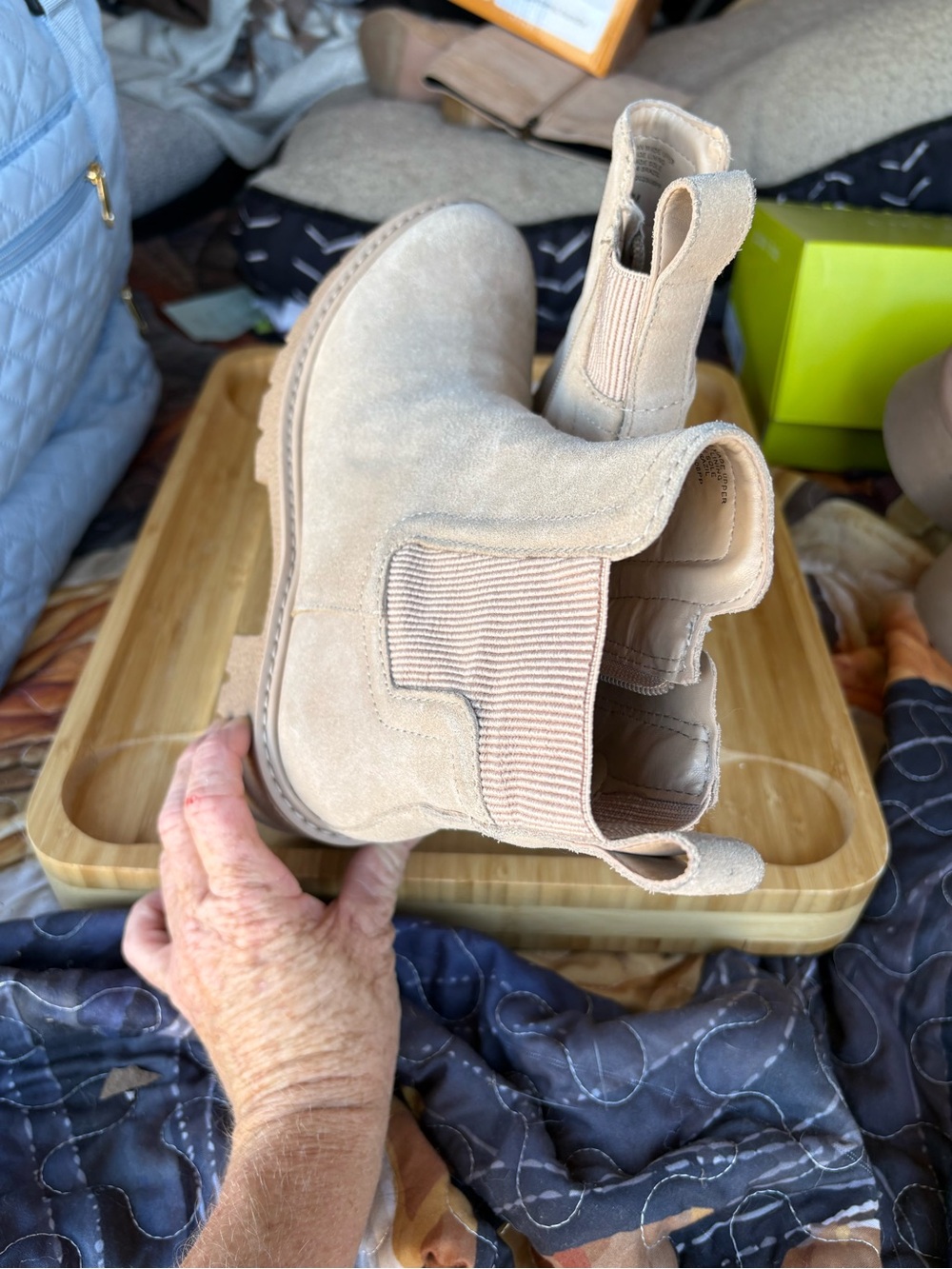 Chelsea & Violet Taupe Suede Chelsea Boots